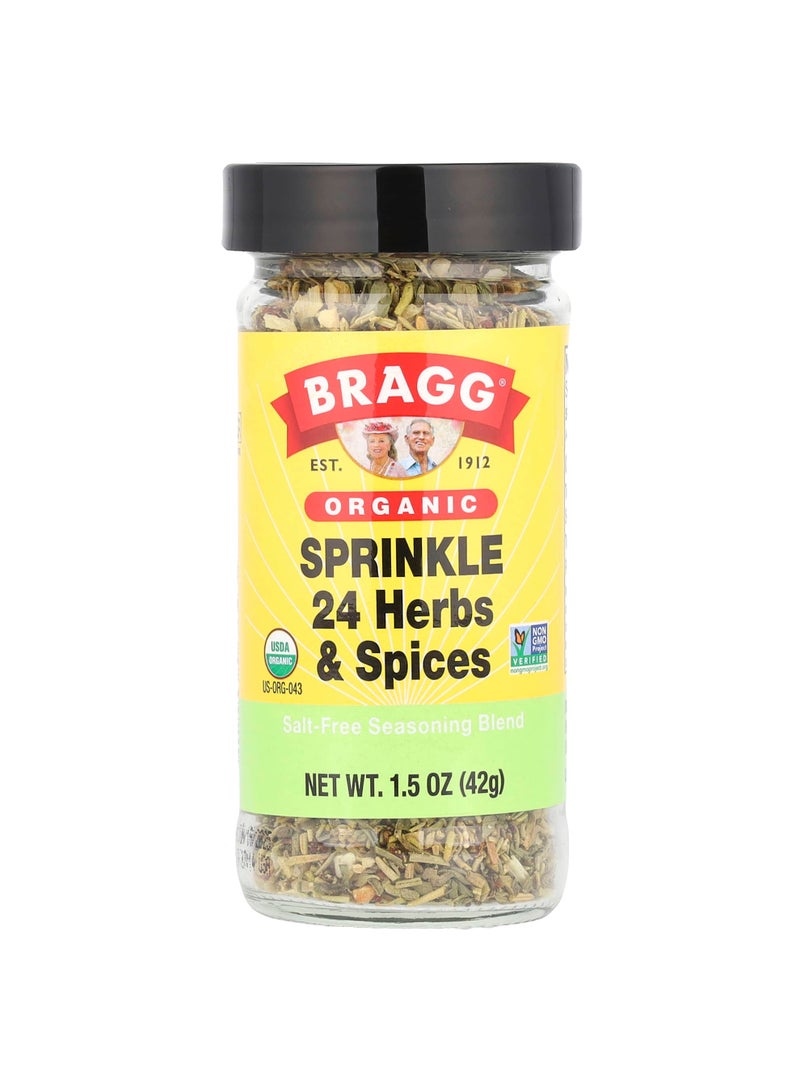 Organic, Sprinkle 24 Herbs & Spices, Salt-Free Seasoning Blend , 1.5 oz (42 g)